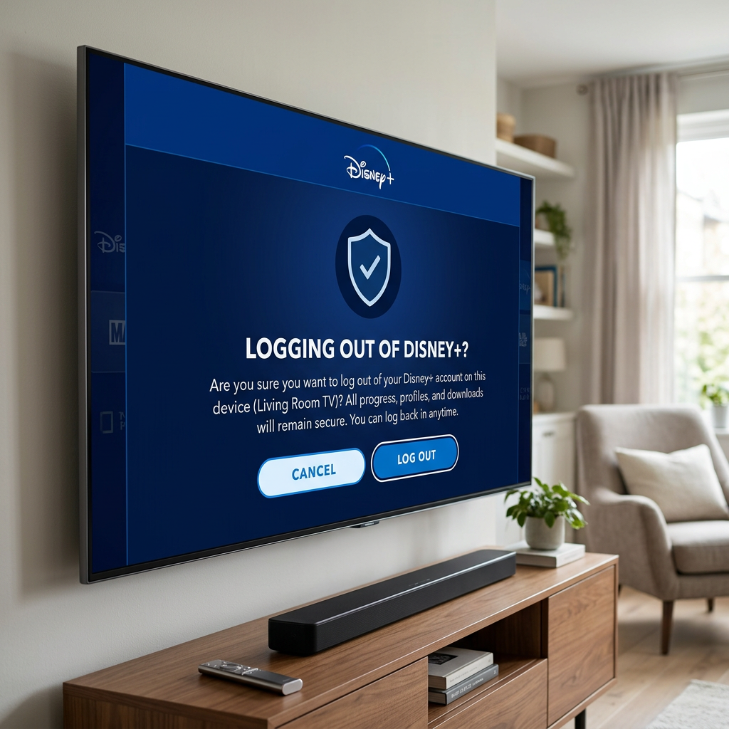 How to logout of Disney Plus on TV confirmation screen with security features