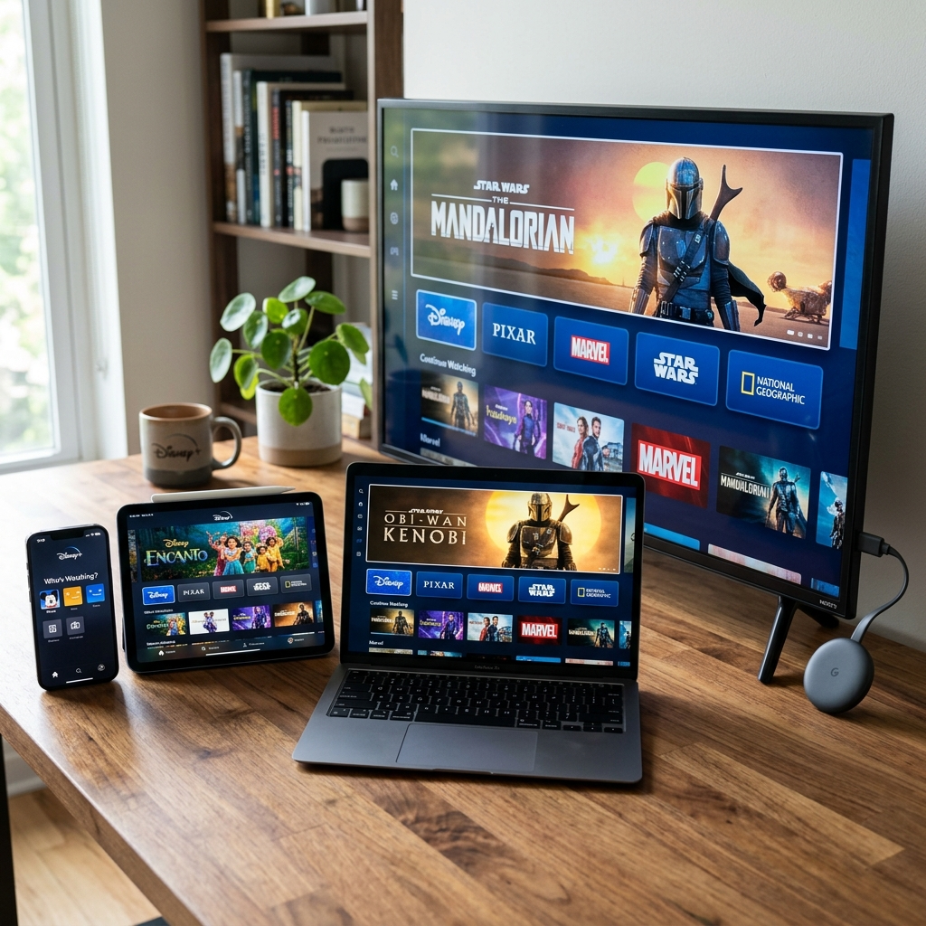 Multiple devices supporting disney account sharing capabilities
