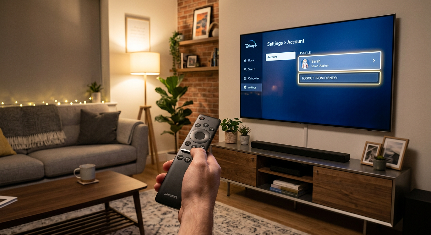 How to logout of Disney Plus on TV using Smart TV remote and settings menu