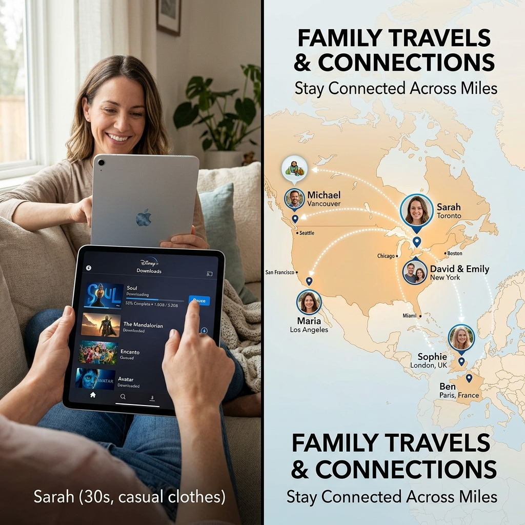 Disney Plus download feature showing legitimate method to bypass Disney Plus household restrictions while traveling