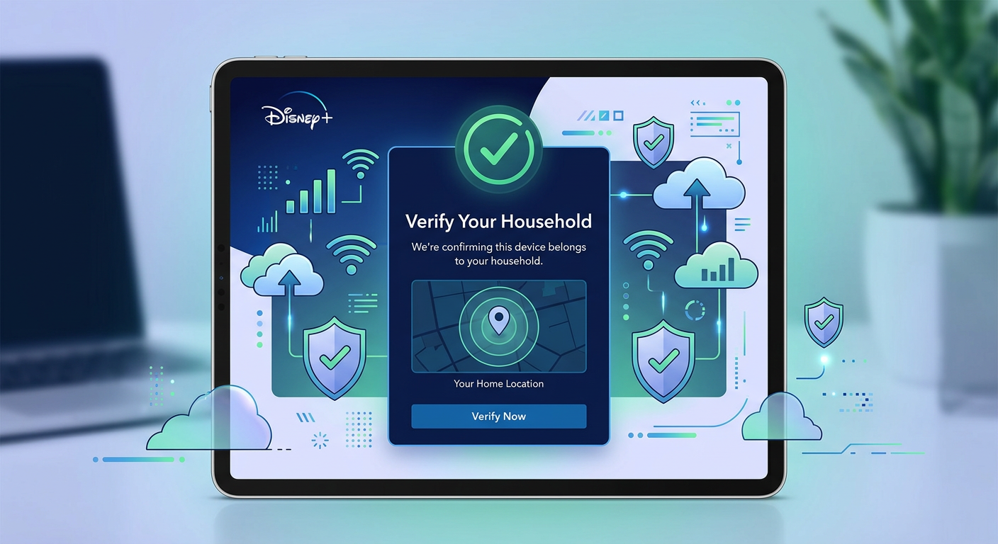 Disney Plus sharing account household verification security system