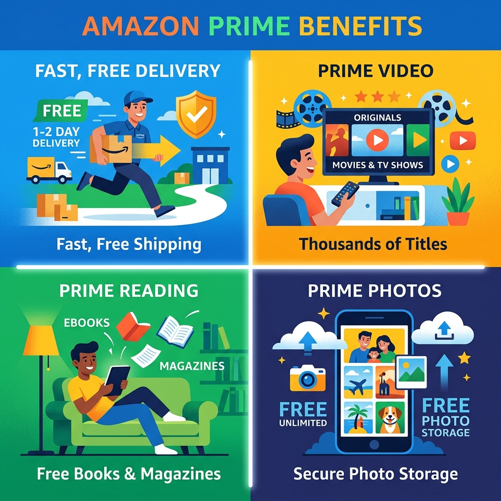 what is prime share account benefits including shipping and streaming