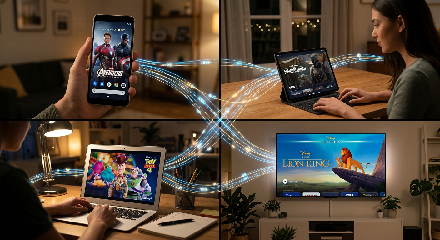 Disney Plus sharing account four simultaneous streams on multiple devices