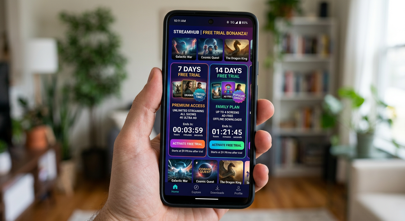 free trials and promotions to buy cheap subscriptions for streaming platforms