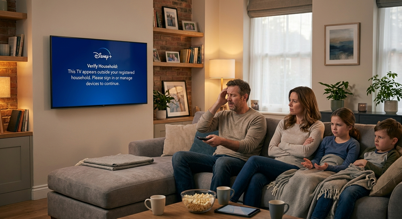 Disney Plus not part of household error message on TV screen