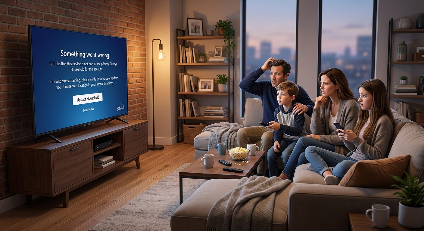 Disney Plus this TV not part of household error message displayed on smart television screen