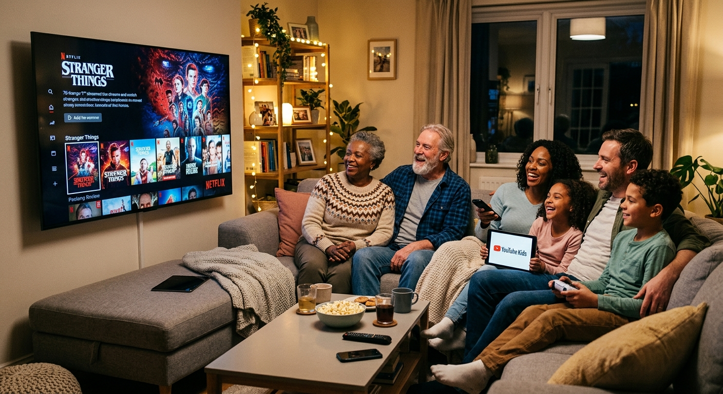 Family subscription boxes streaming services shared viewing experience home entertainment