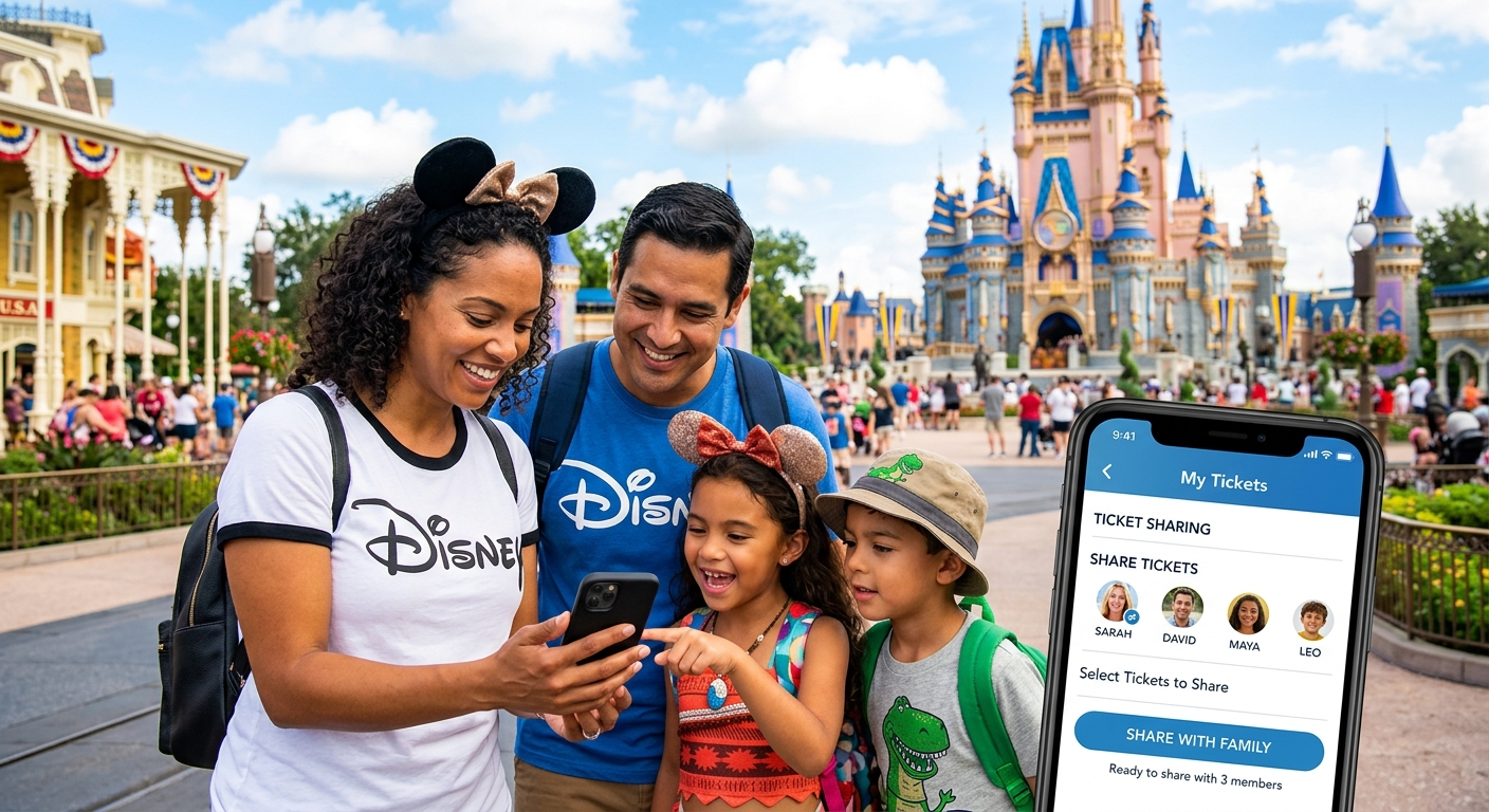 How to share Disney tickets with family using My Disney Experience app