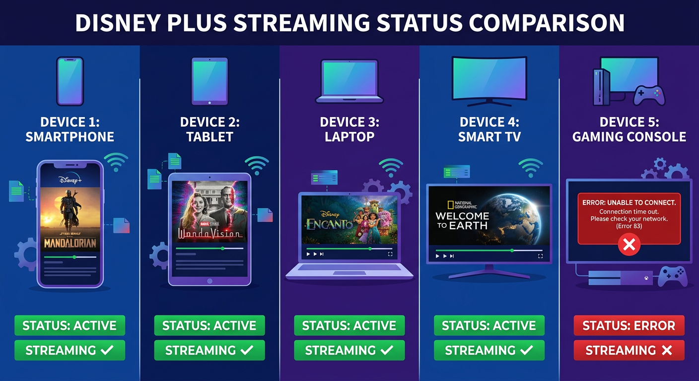 Disney Plus number of devices limit showing four concurrent streams maximum