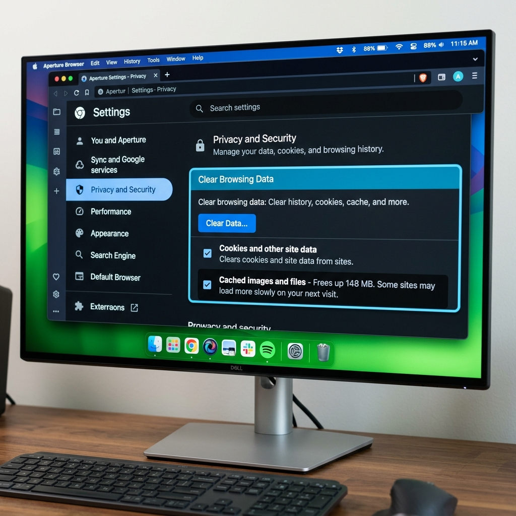 Browser settings showing how to fix Disney Plus keeps asking for code by clearing cache