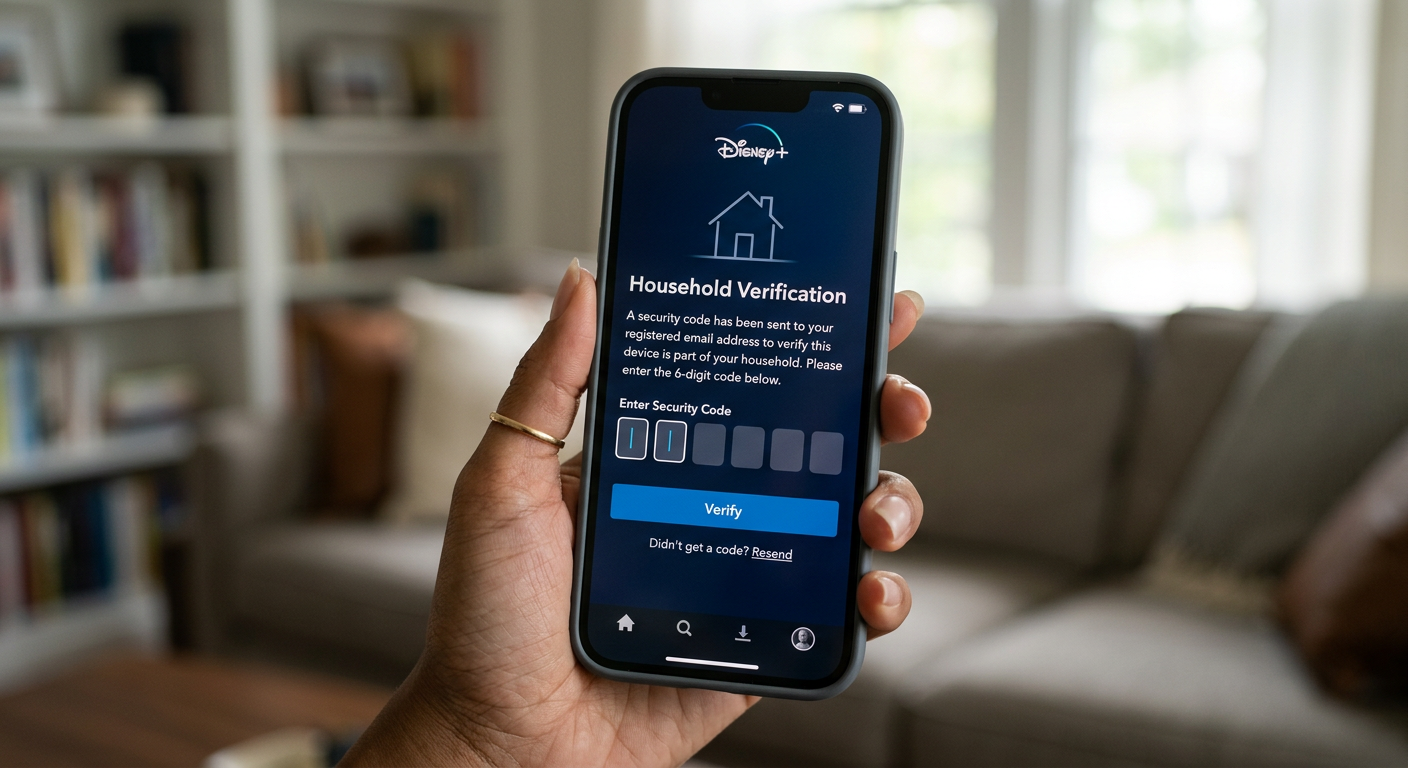 Disney Plus sharing password verification screen on mobile device