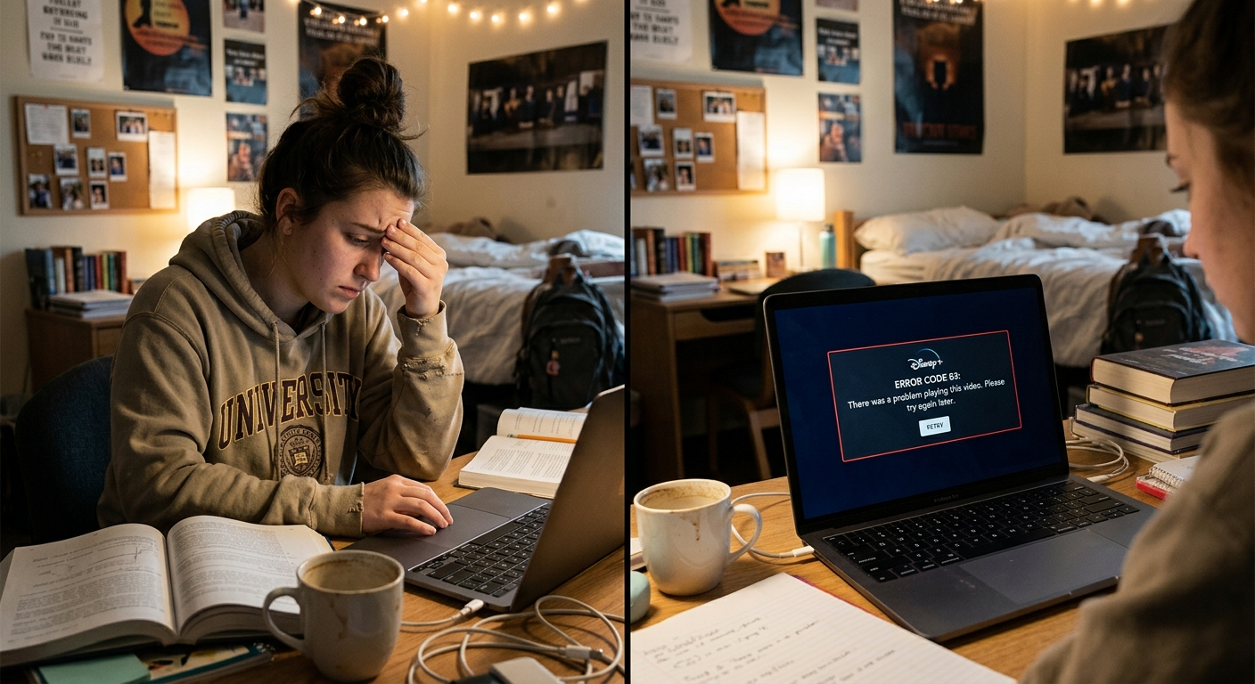 Student experiencing Disney Plus household update limit restrictions in college dorm
