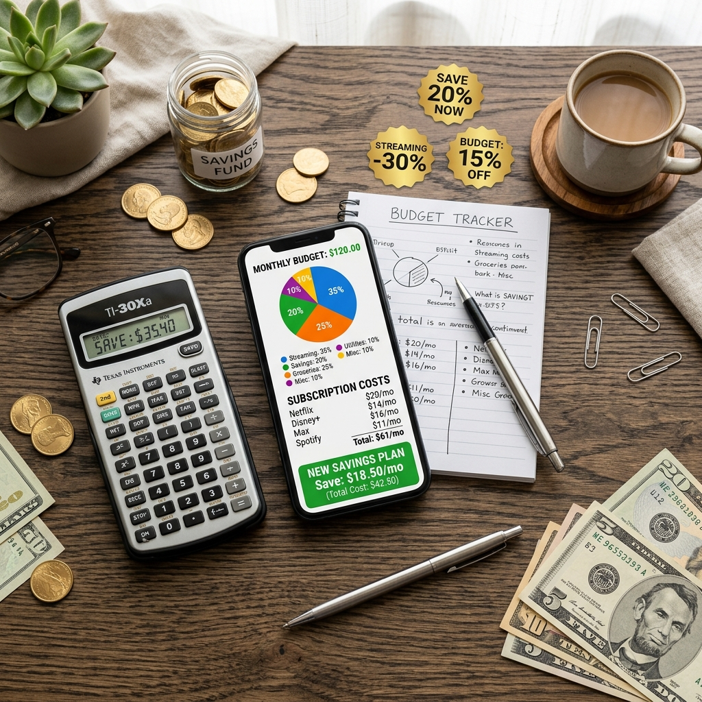 Family box subscription savings calculator showing budget breakdown and discounts