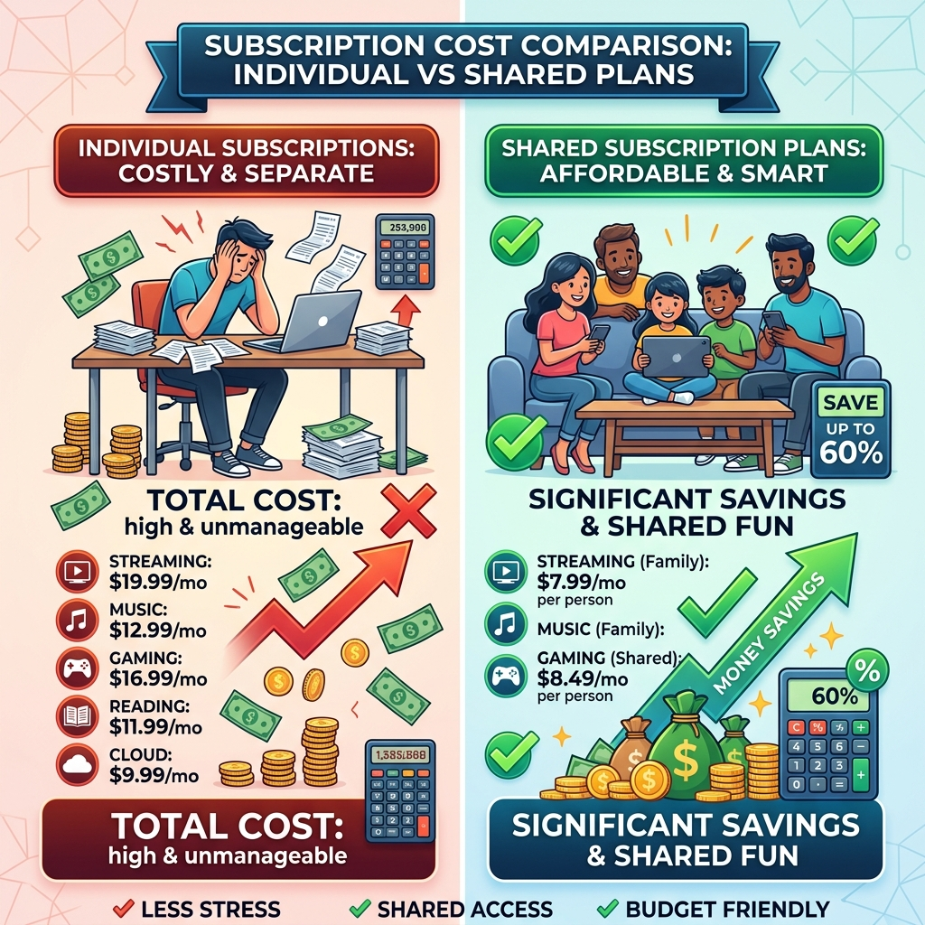 Cost savings comparison for how to get around Disney household expenses through sharing