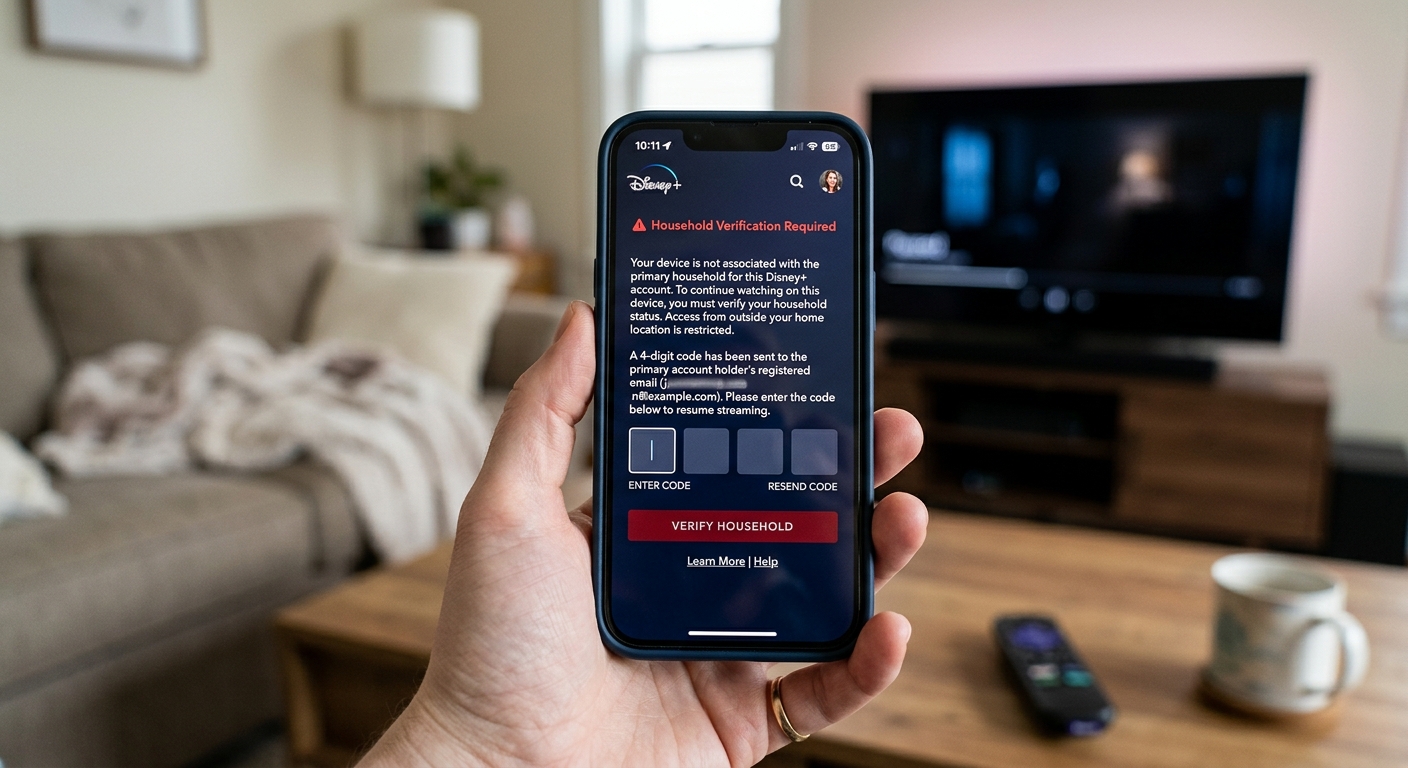 Disney one household rule verification warning notification screen