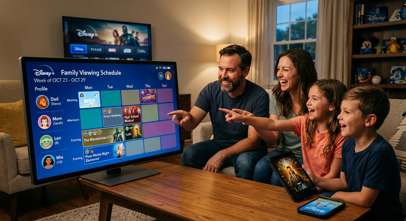 Disney plus number of devices optimization schedule with family profiles and devices