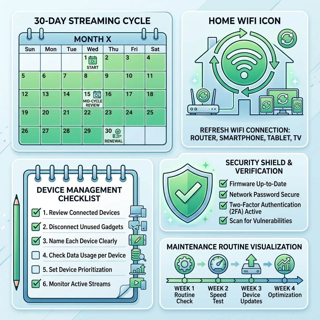 Disney Plus verify household maintenance schedule and best practices timeline