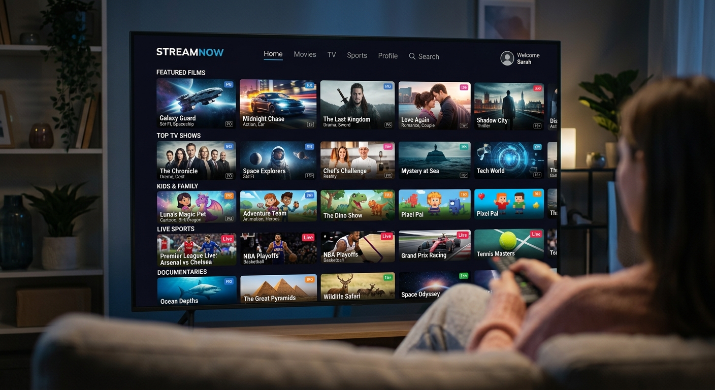 Family subscription boxes streaming content library variety entertainment options