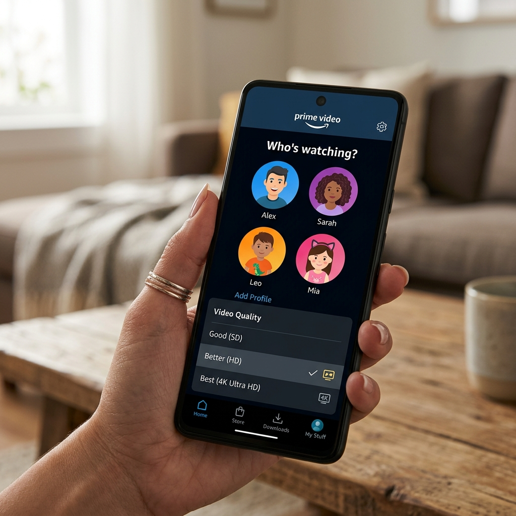 Prime Video app settings for when 2 people watch Prime at the same time