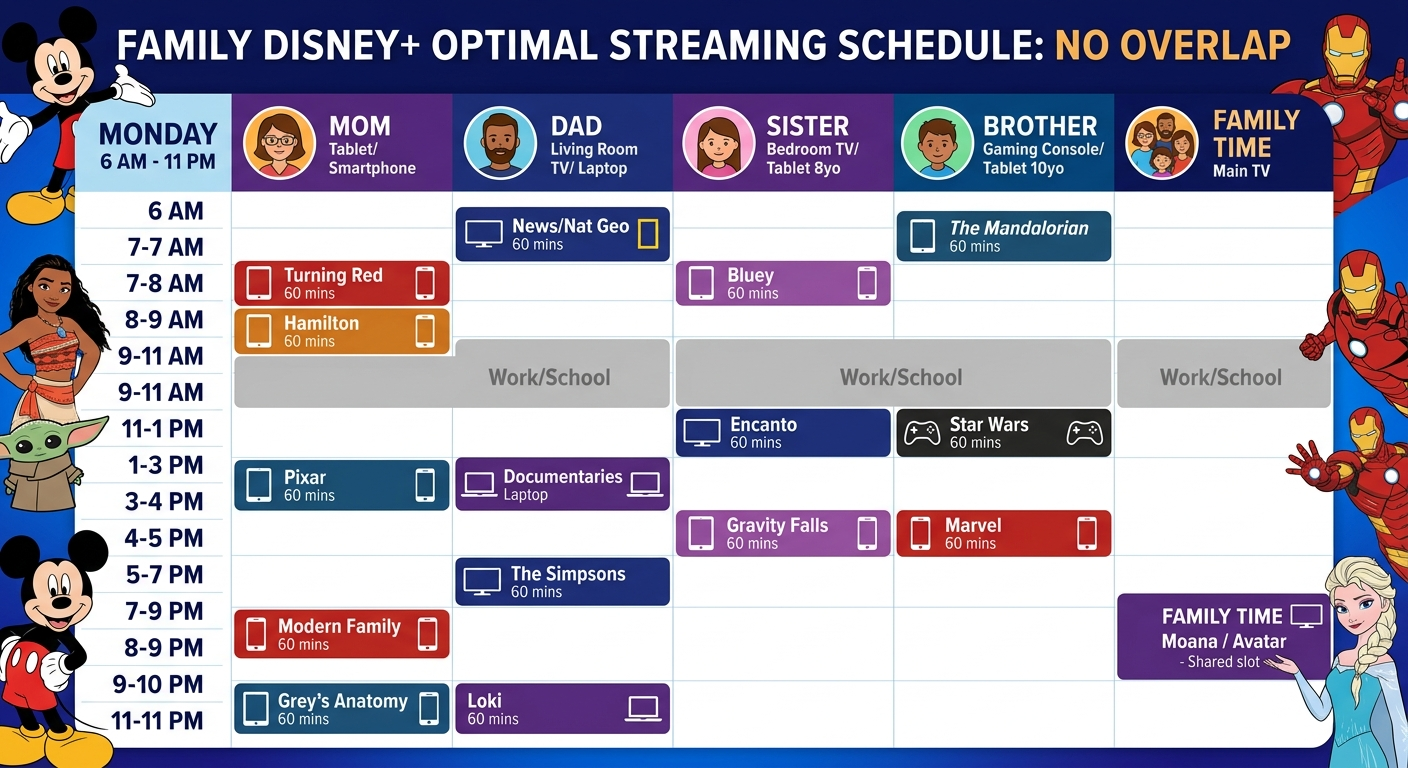 Does Disney Plus limit devices scheduling strategy for families maximizing streaming